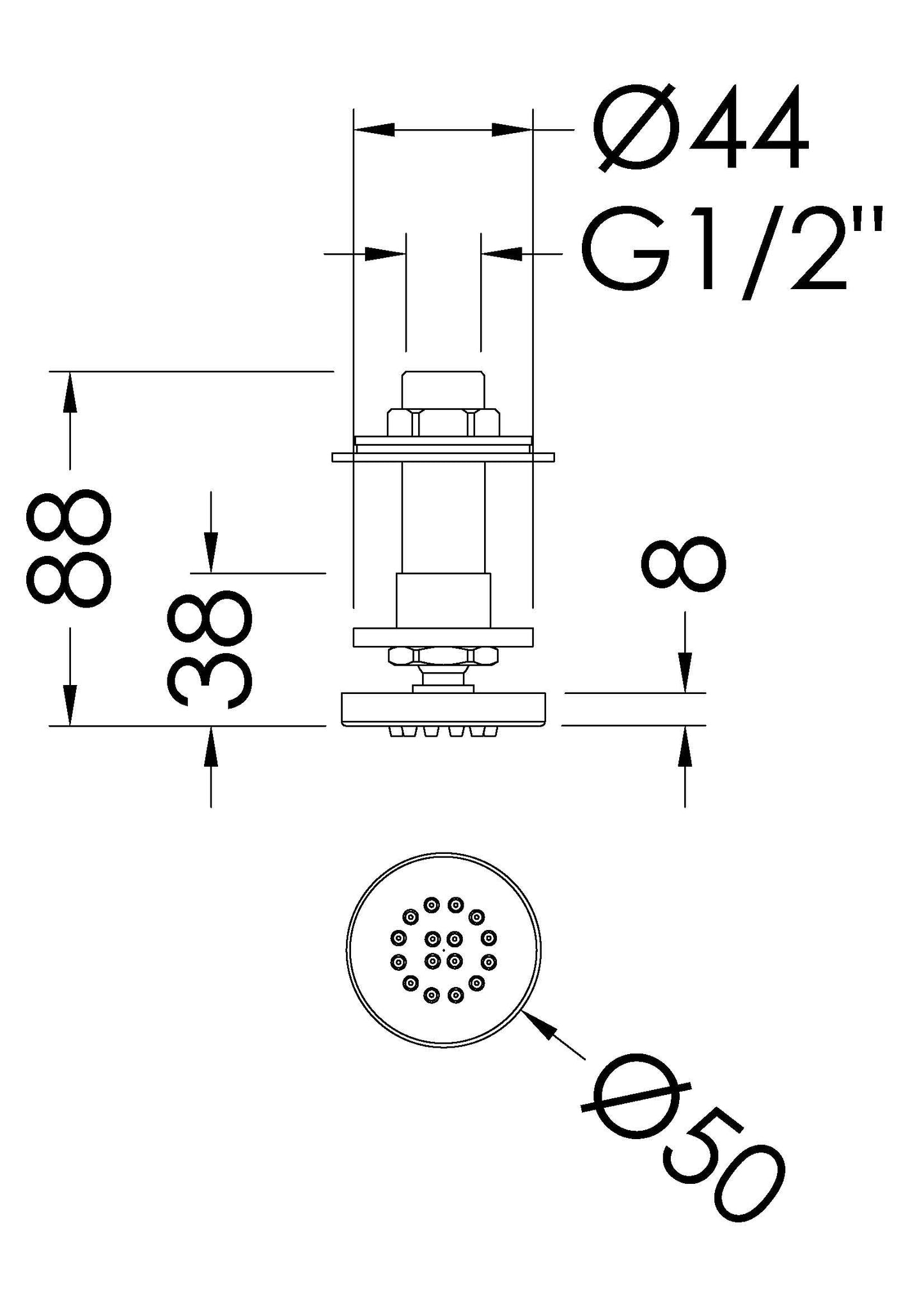 Shower Accessories Round Body Jet