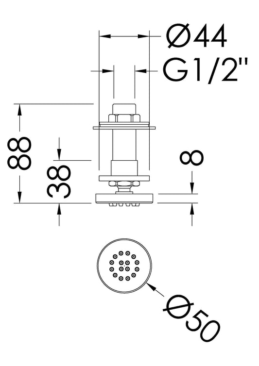 Shower Accessories Round Body Jet