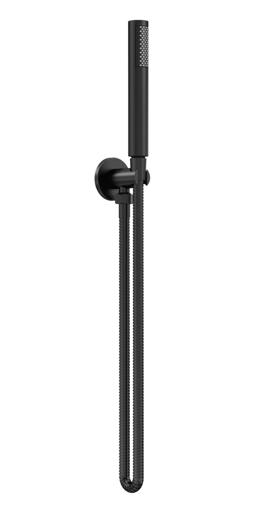 Shower Accessories Outlet Elbow, Parking Bracket, Flex and Handset Matt Black