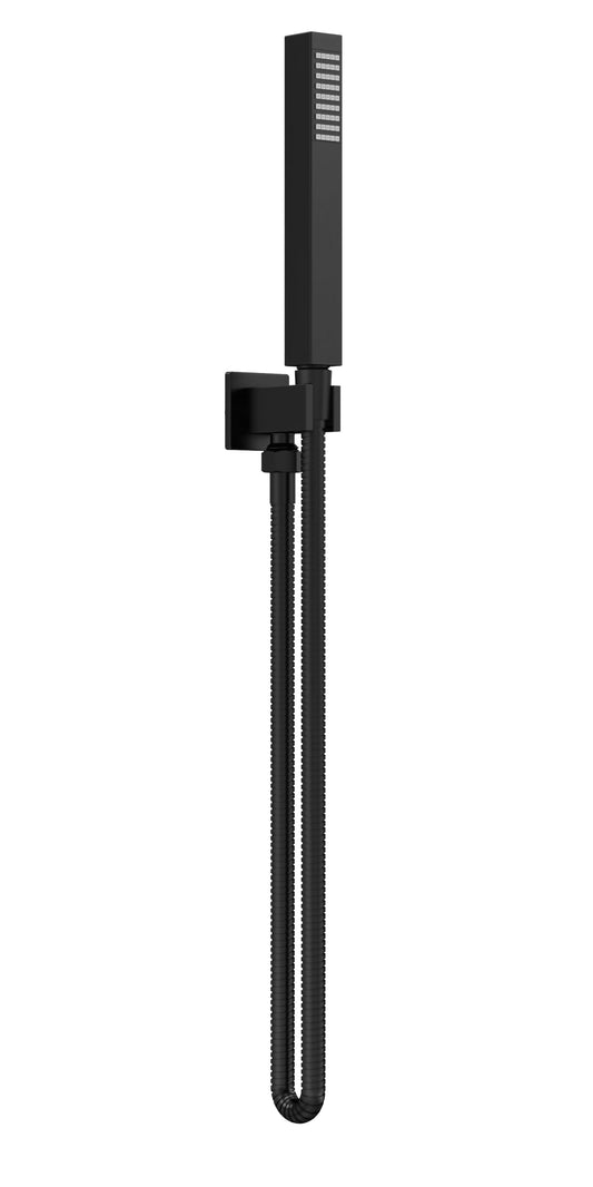 Shower Accessories Outlet Elbow, Parking Bracket, Flex and Handset Matt Black