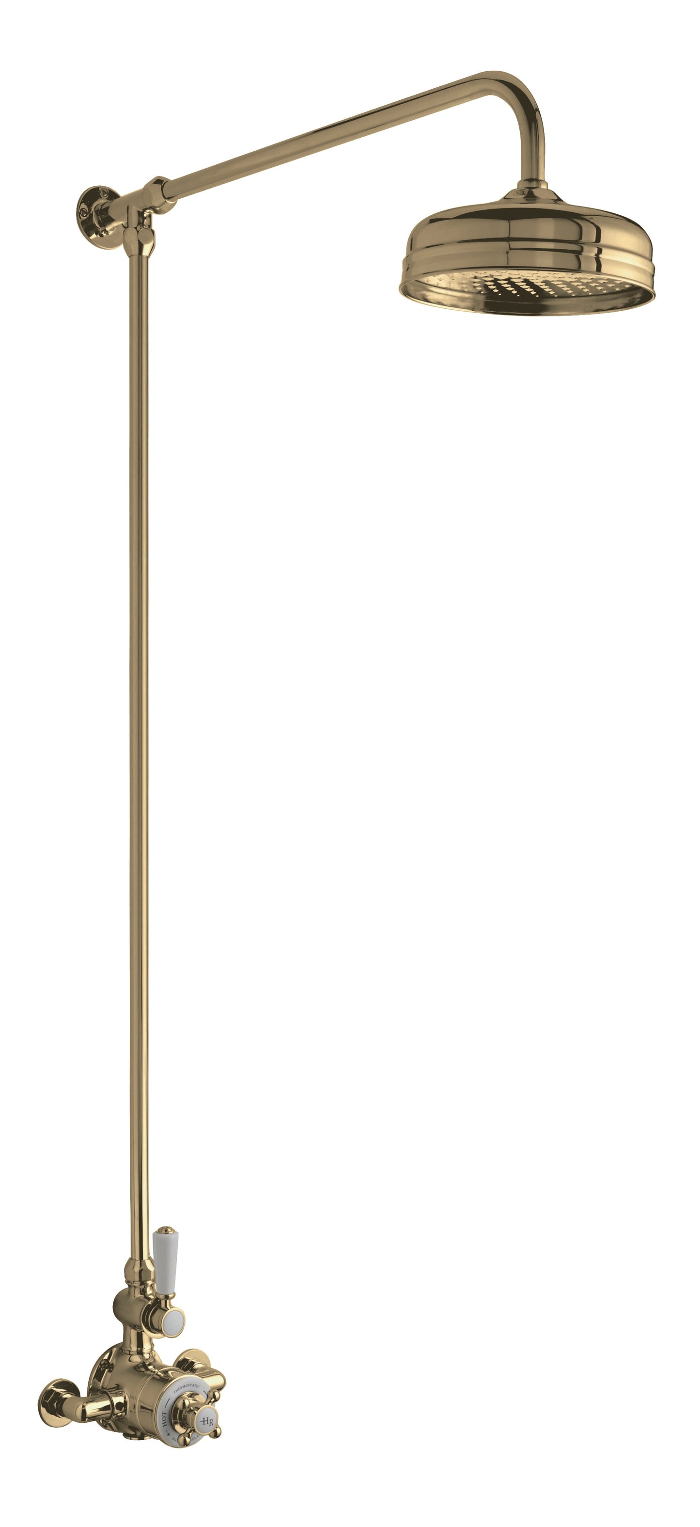 Hudson Reed Exposed Valve Sets Traditional Wall Mounted Brushed Brass Shower Kit