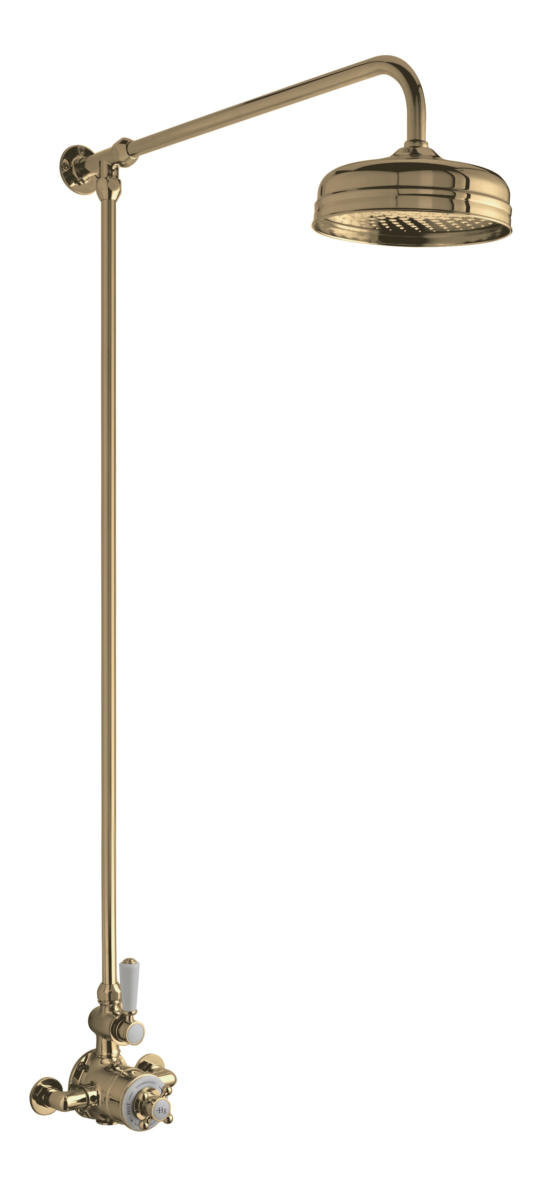 Hudson Reed Exposed Valve Sets Traditional Wall Mounted Brushed Brass Shower Kit