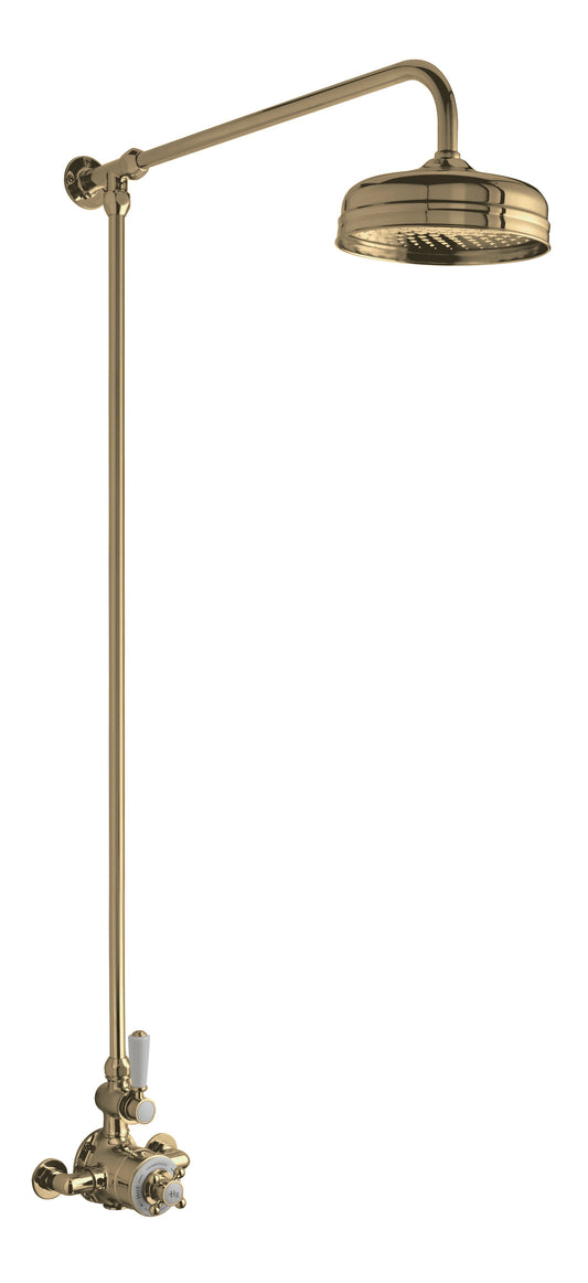 Hudson Reed Exposed Valve Sets Traditional Wall Mounted Brushed Brass Shower Kit