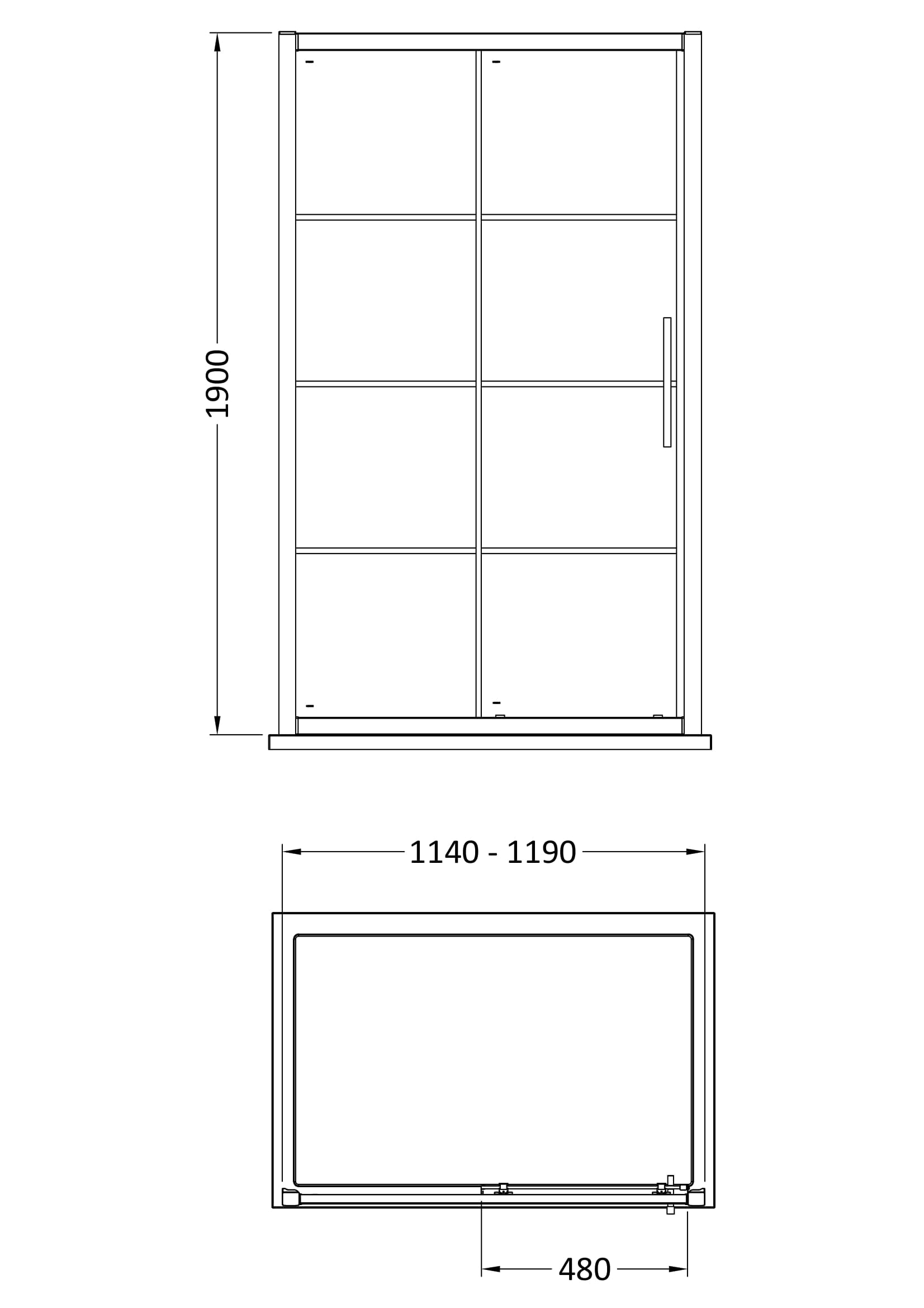 Apex 1200mm Sliding Shower Door 8mm Glass