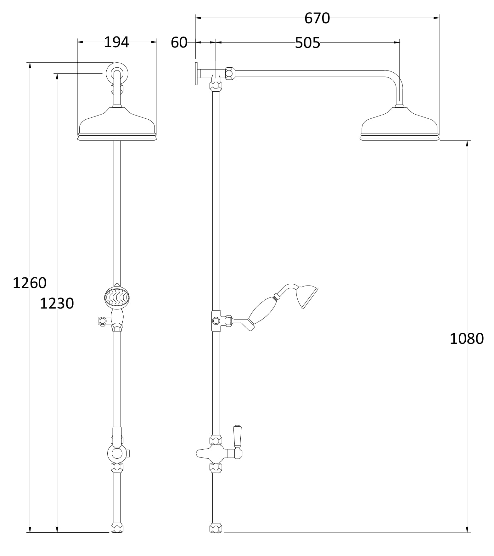 Shower Kits Rigid Riser Kit