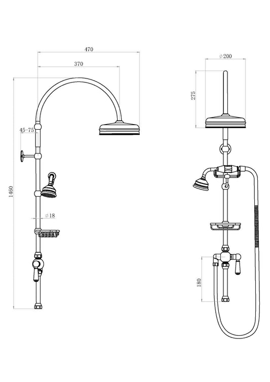 Shower Kits Deluxe Grand Rigid Riser Kit