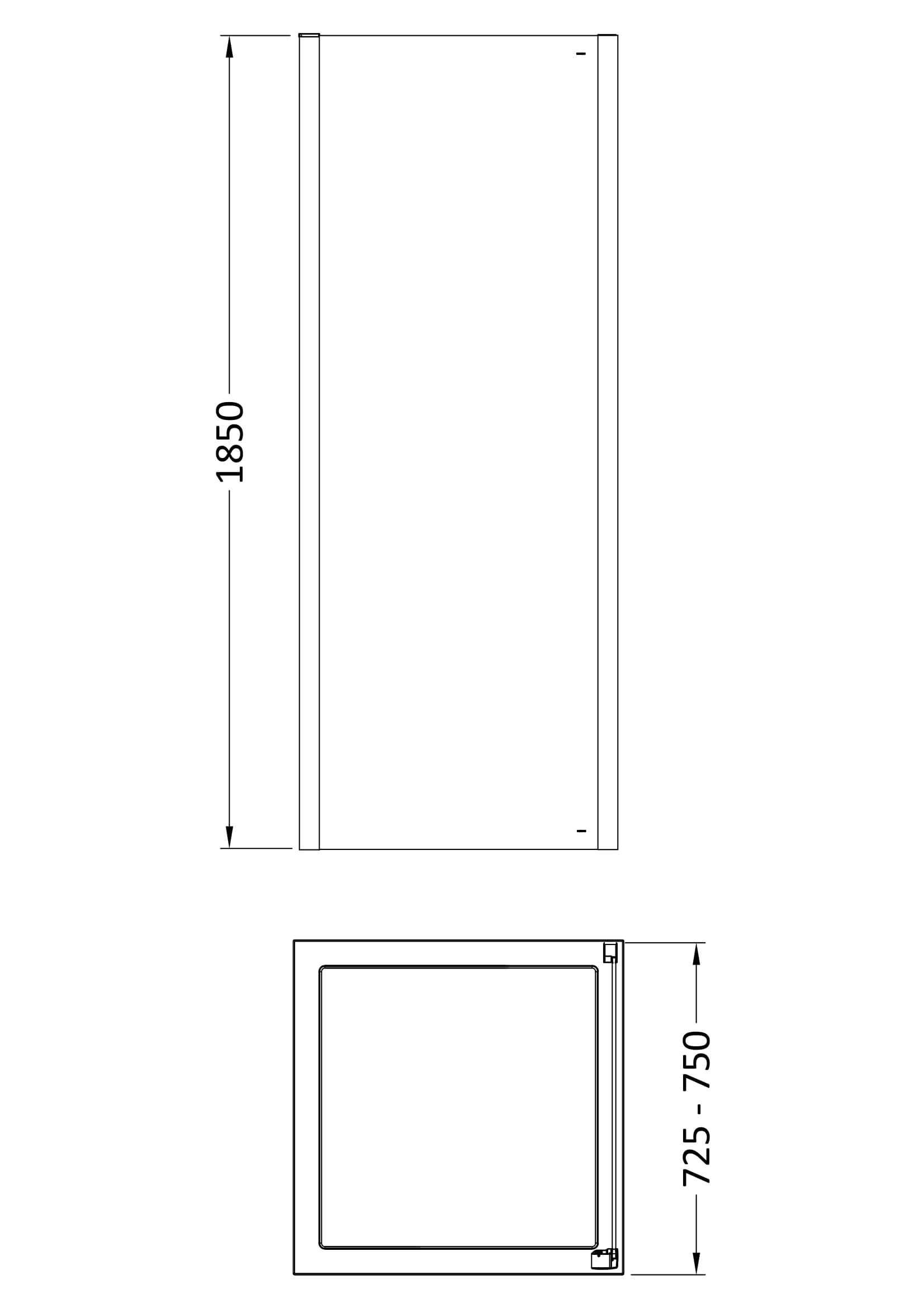 Pacific 760mm Side Panel 6mm Glass