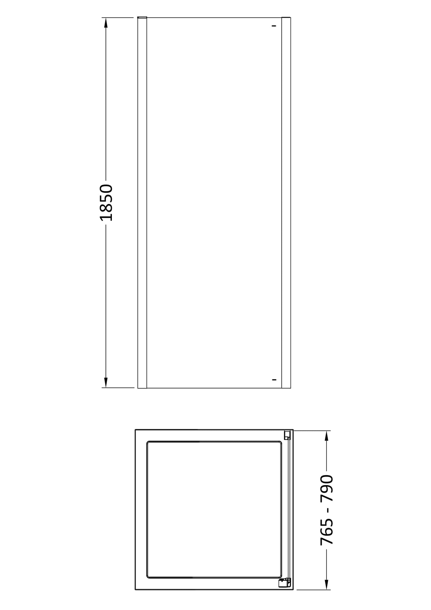 Pacific 800mm Side Panel 6mm Glass