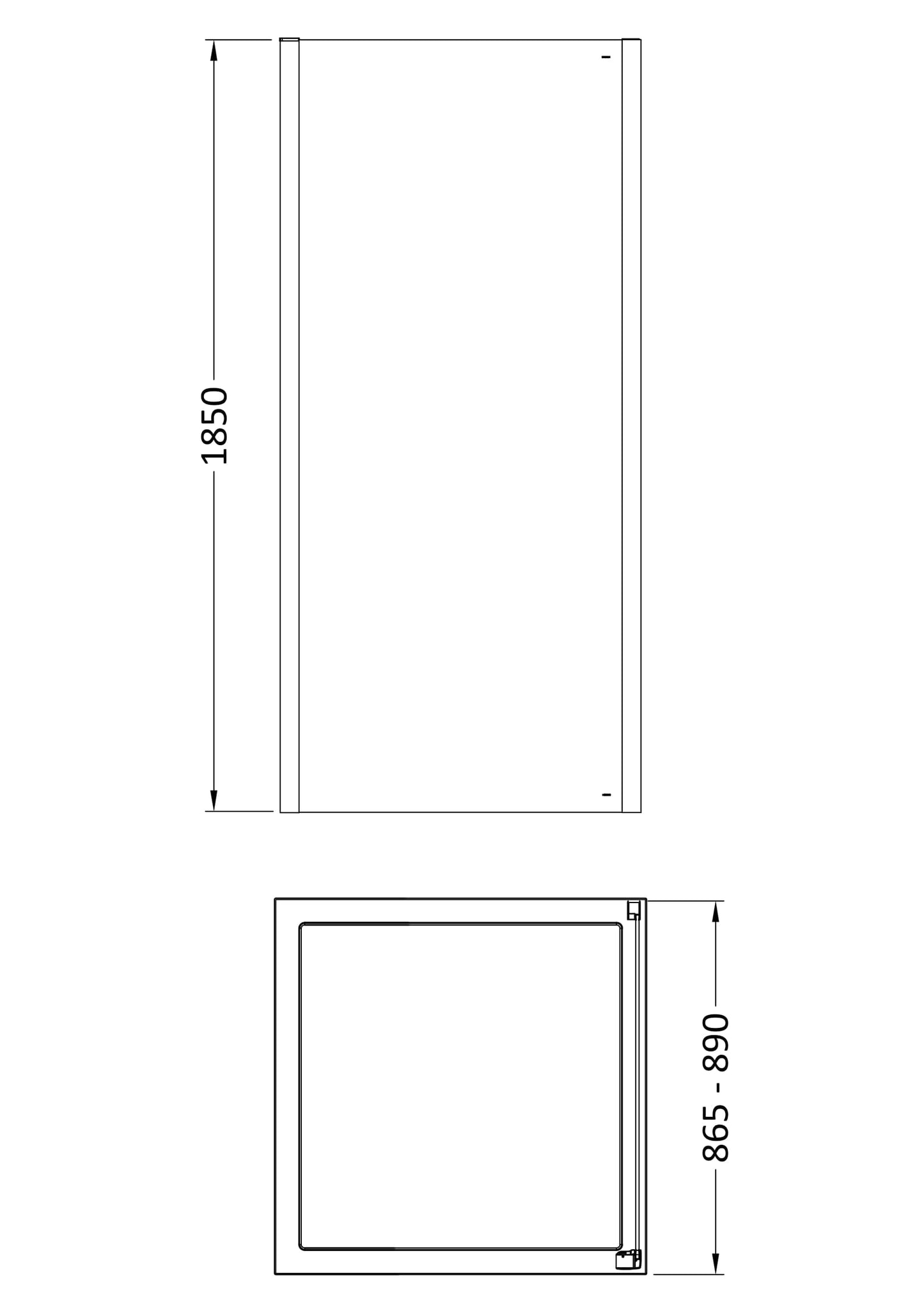 Pacific 900mm Side Panel 6mm Glass