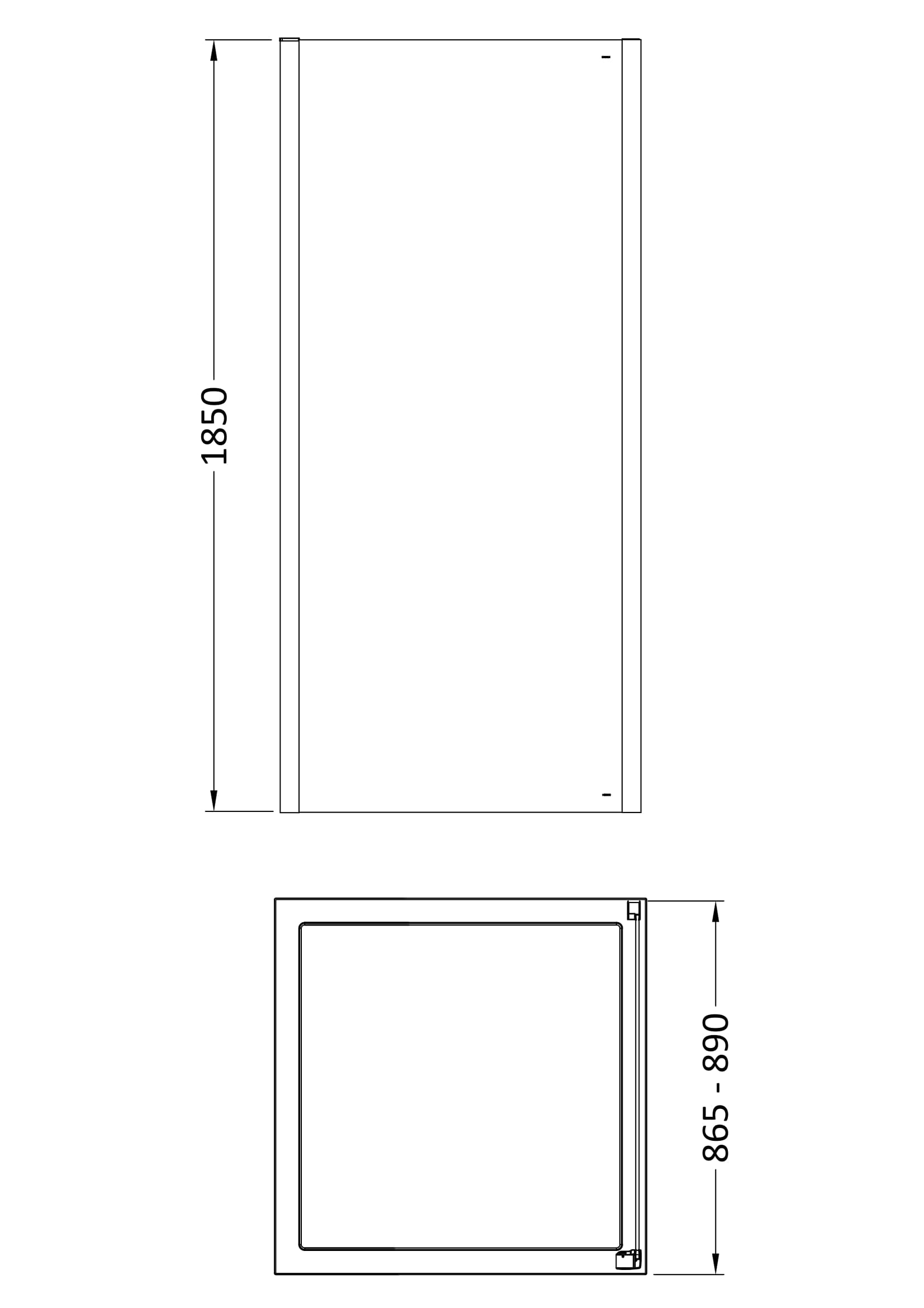 Pacific 900mm Side Panel 6mm Glass