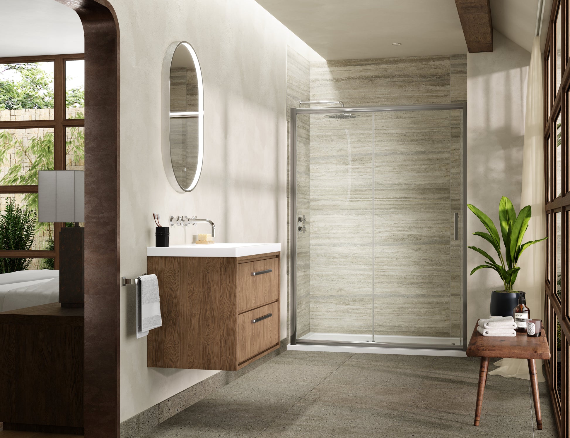 Pacific 1700mm Single Sliding Door 6mm Glass