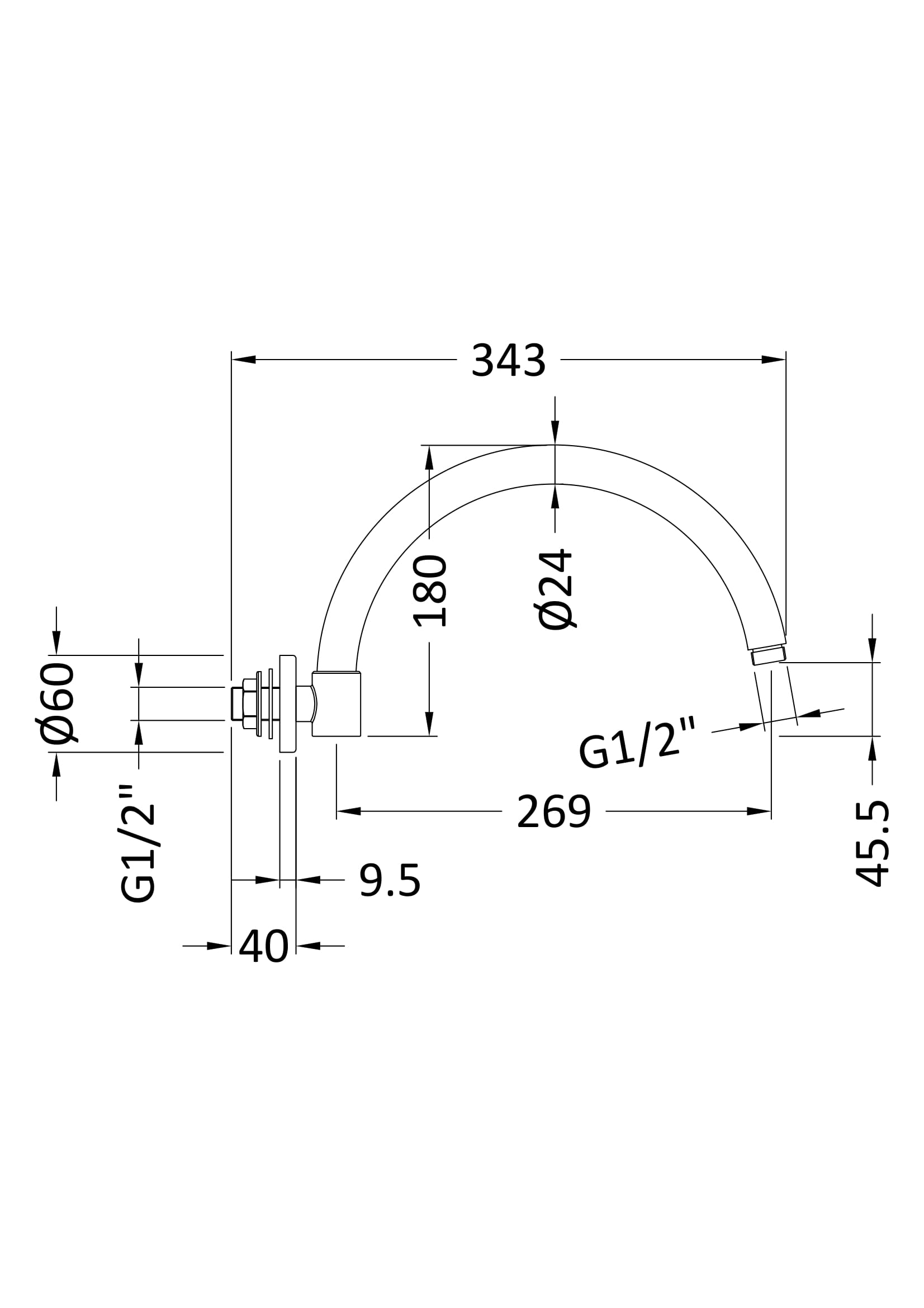 Shower Arms Wall-Mounted Arm