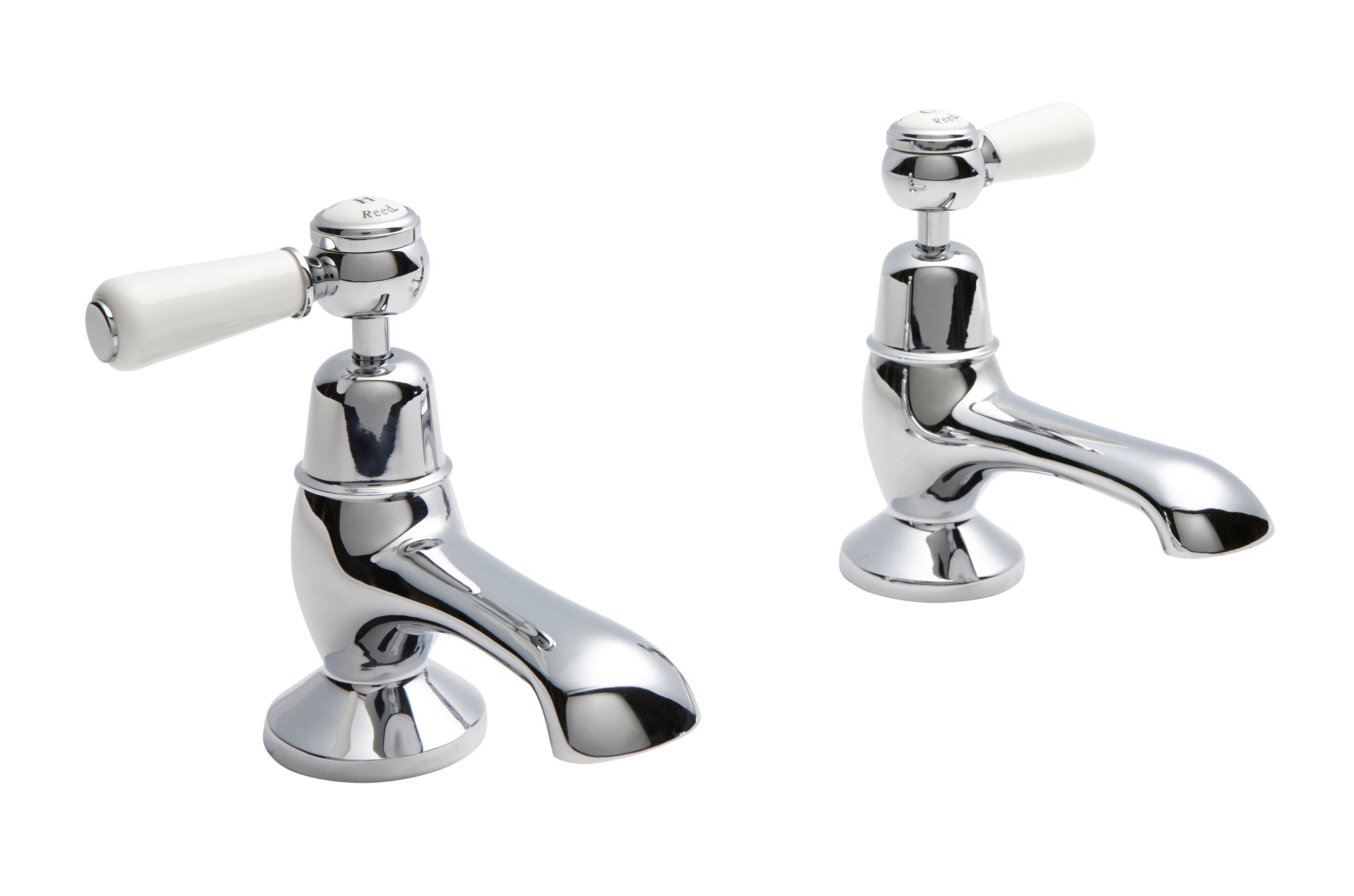 White Topaz With Lever Handle Bath Taps