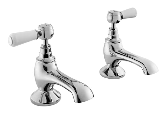 White Topaz With Lever Handle Bath Taps