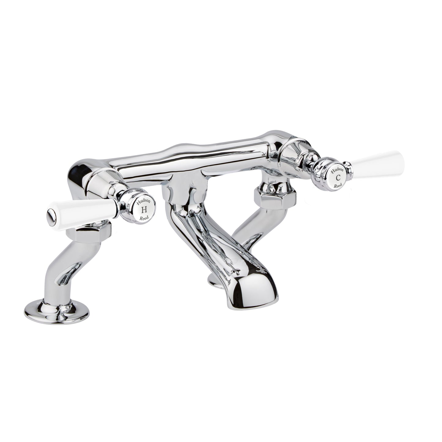 White Topaz With Lever Handle Deck Mounted Bath Filler