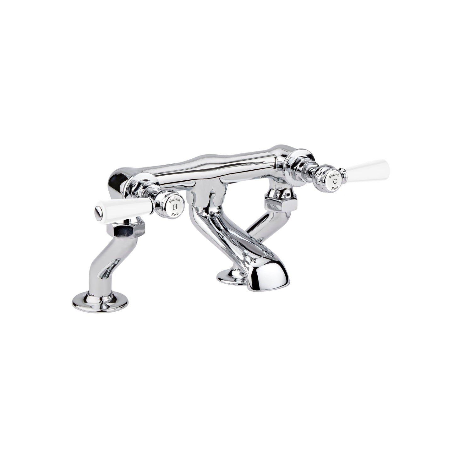 White Topaz With Lever Handle Deck Mounted Bath Filler