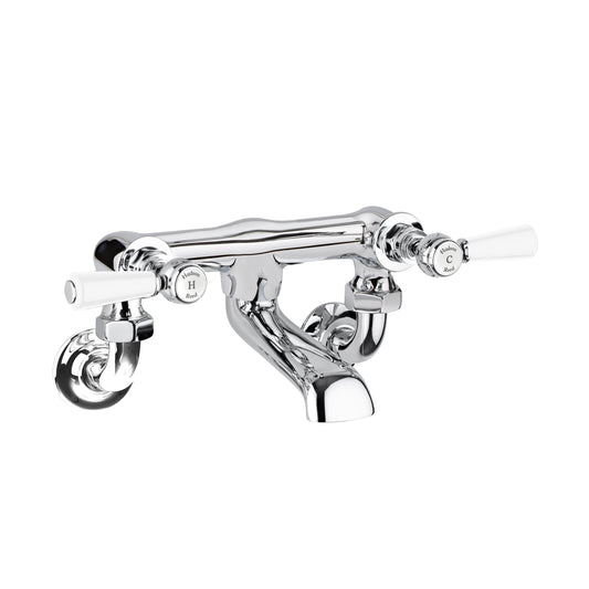 White Topaz With Lever Handle Wall Mounted Bath Filler