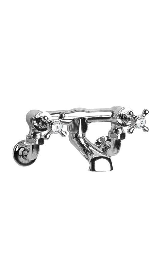 White Topaz With Crosshead Handle Wall Mounted Bath Filler
