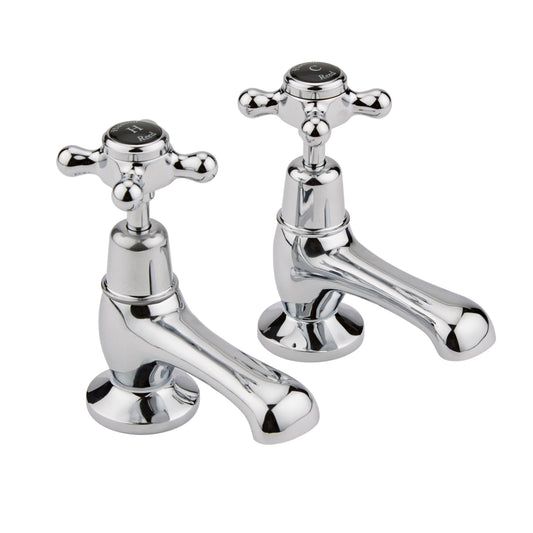 Black Topaz With Crosshead Handle Basin Taps