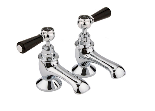 Black Topaz With Lever Handle Bath Taps