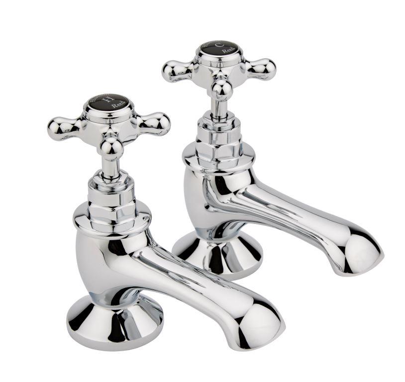 Black Topaz With Crosshead Handle Bath Taps