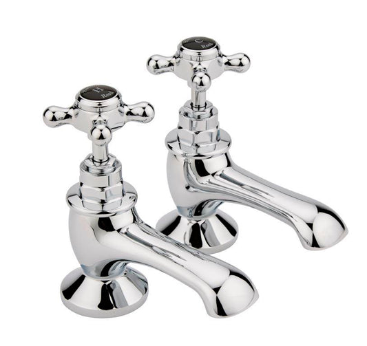 Black Topaz With Crosshead Handle Bath Taps