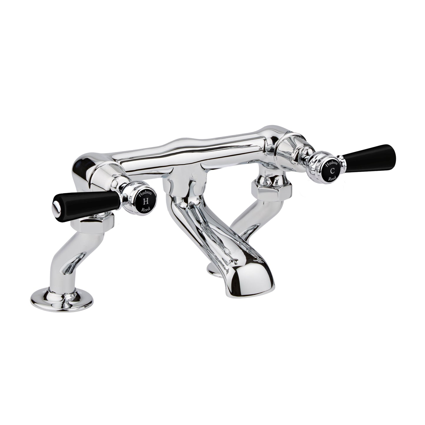 Black Topaz With Lever Handle Deck Mounted Bath Filler