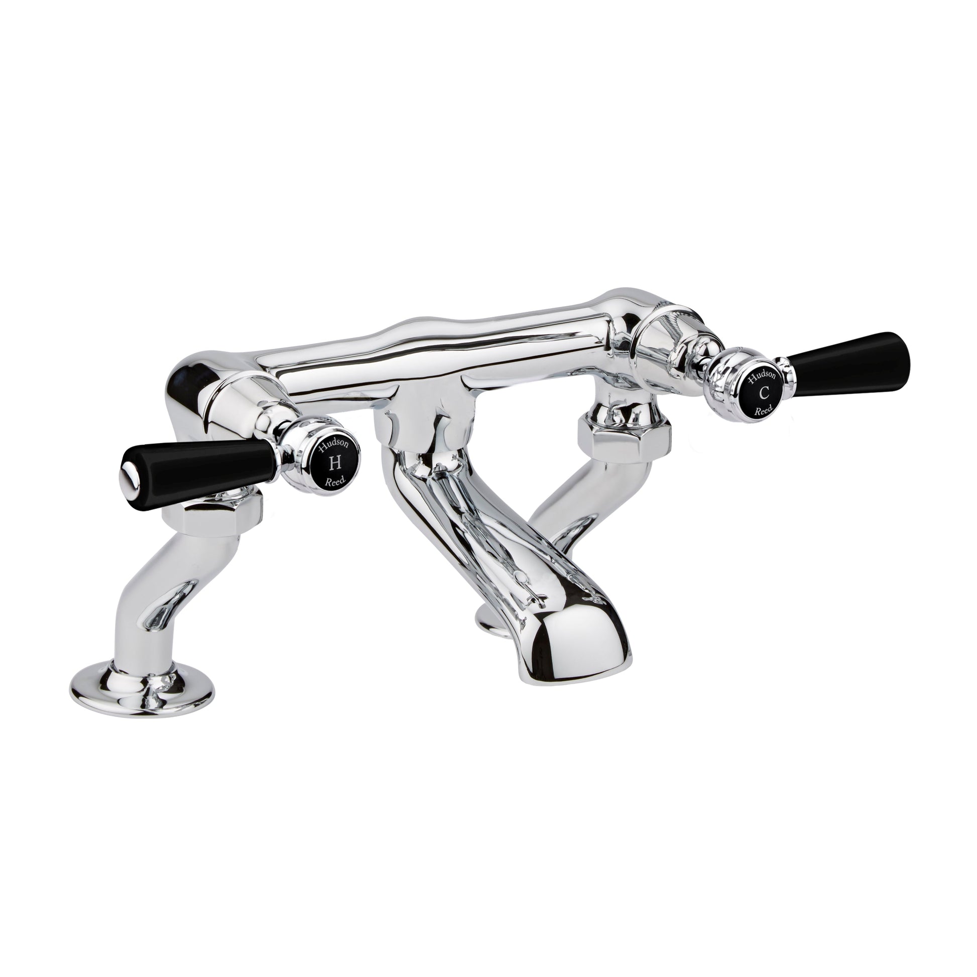 Black Topaz With Lever Handle Deck Mounted Bath Filler