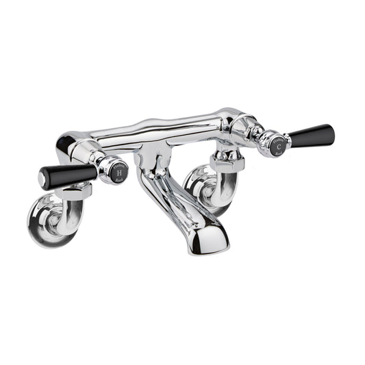 Black Topaz With Lever Handle Wall Mounted Bath Filler