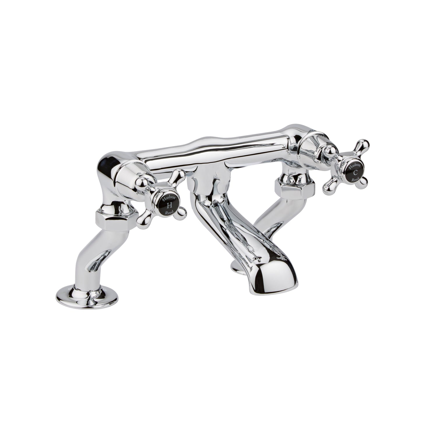 Black Topaz With Crosshead Handle Deck Mounted Bath Filler