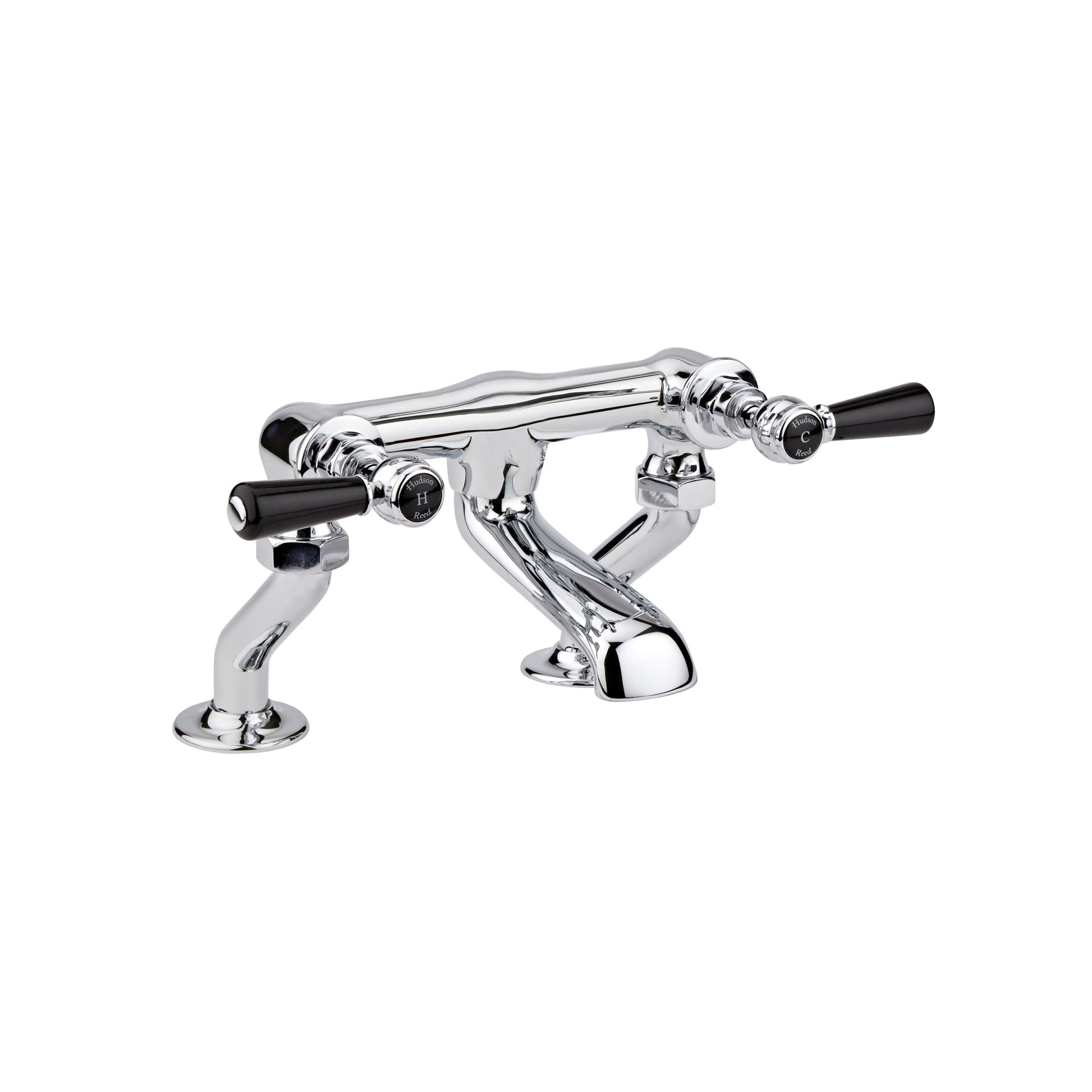 Black Topaz With Lever Handle Deck Mounted Bath Filler