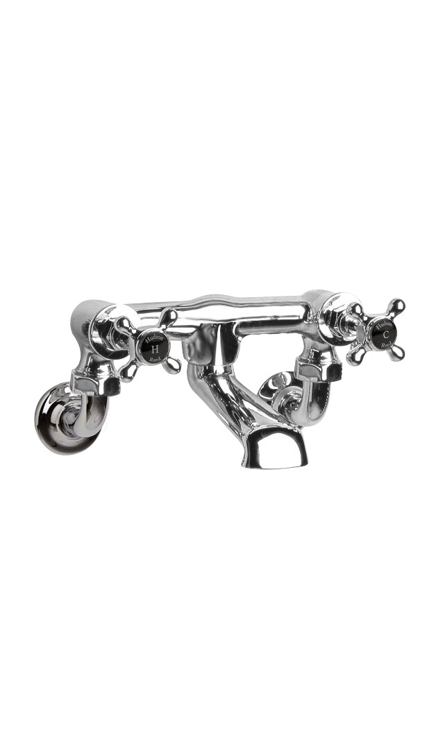 Black Topaz With Crosshead Handle Wall Mounted Bath Filler