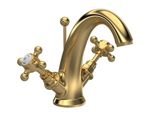 Brass Topaz With Crosshead Handle Mono Basin Mixer