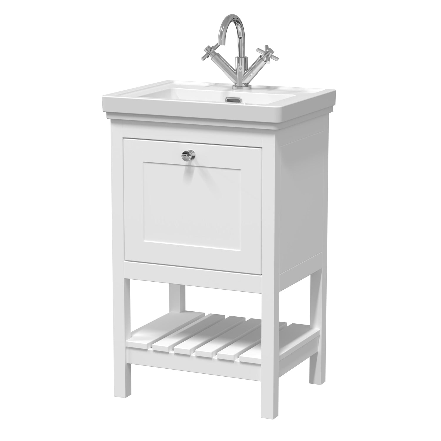 Hudson Reed Bexley 500mm Floor Standing Vanity Unit 1 Drawer With Basin