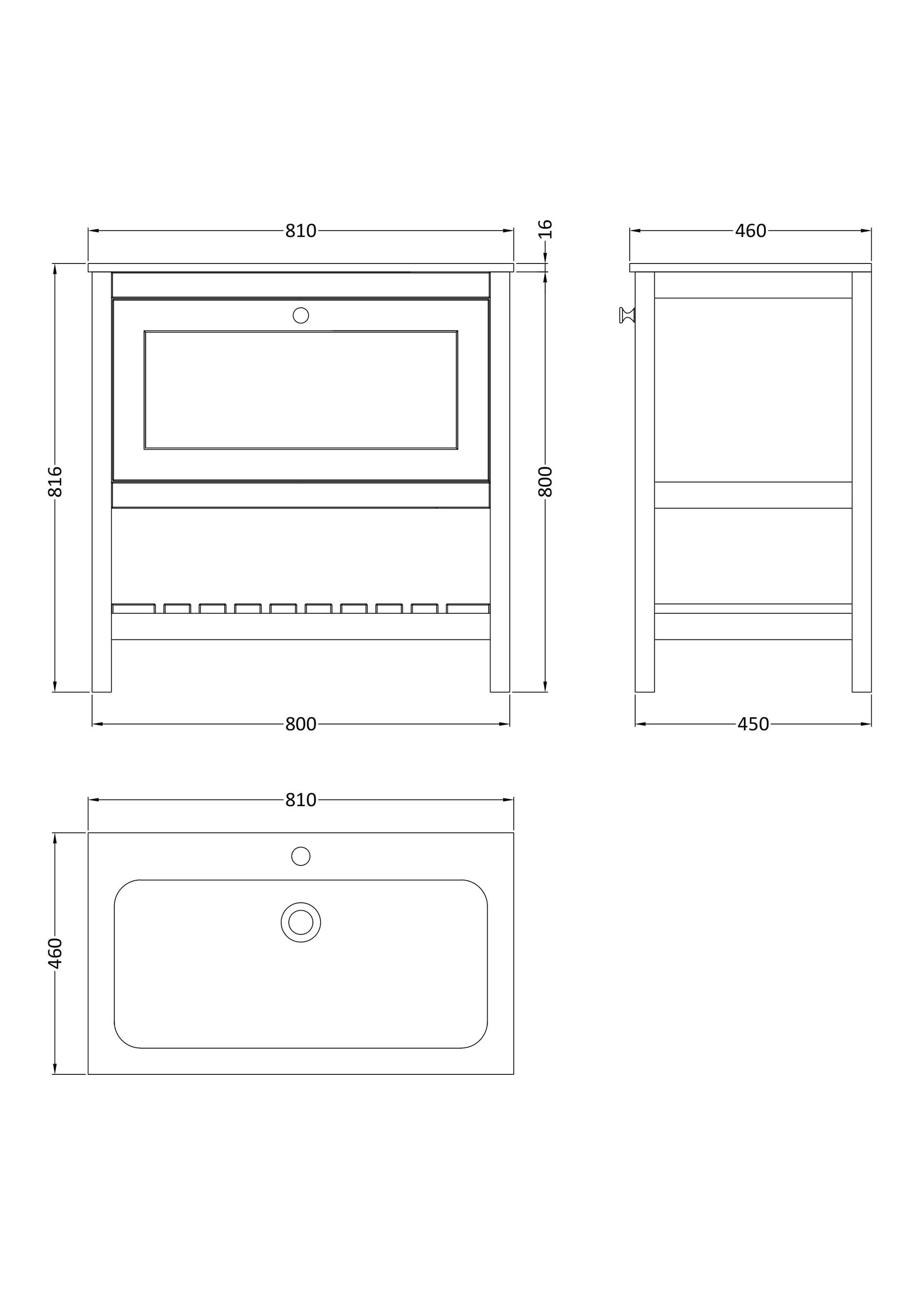 Bexley Floor Standing 1 Drawer Vanity & 1 Tap Hole Stone Basin, 800mm - Pure White