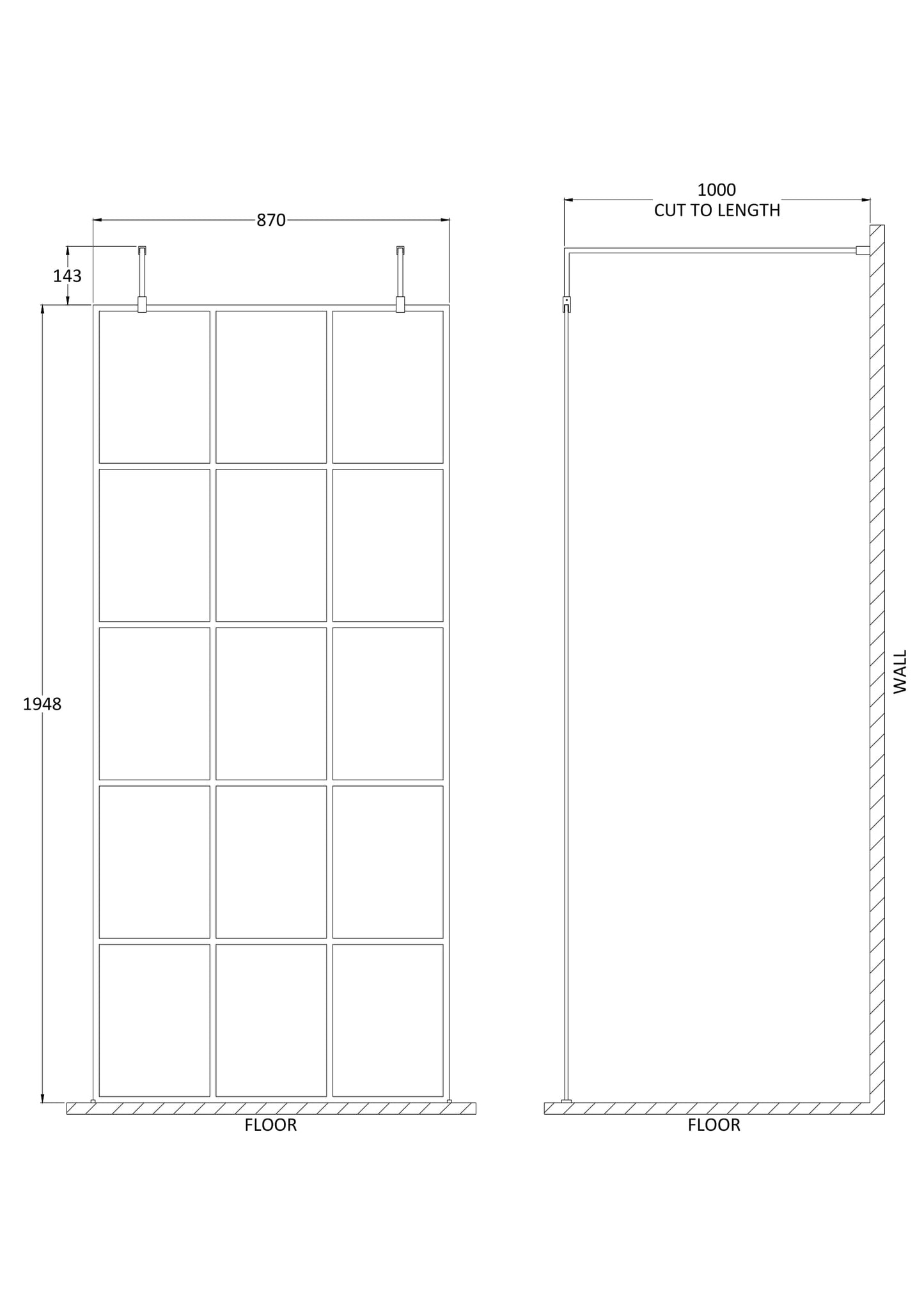 900mm Frame Screen with Arms and Feet