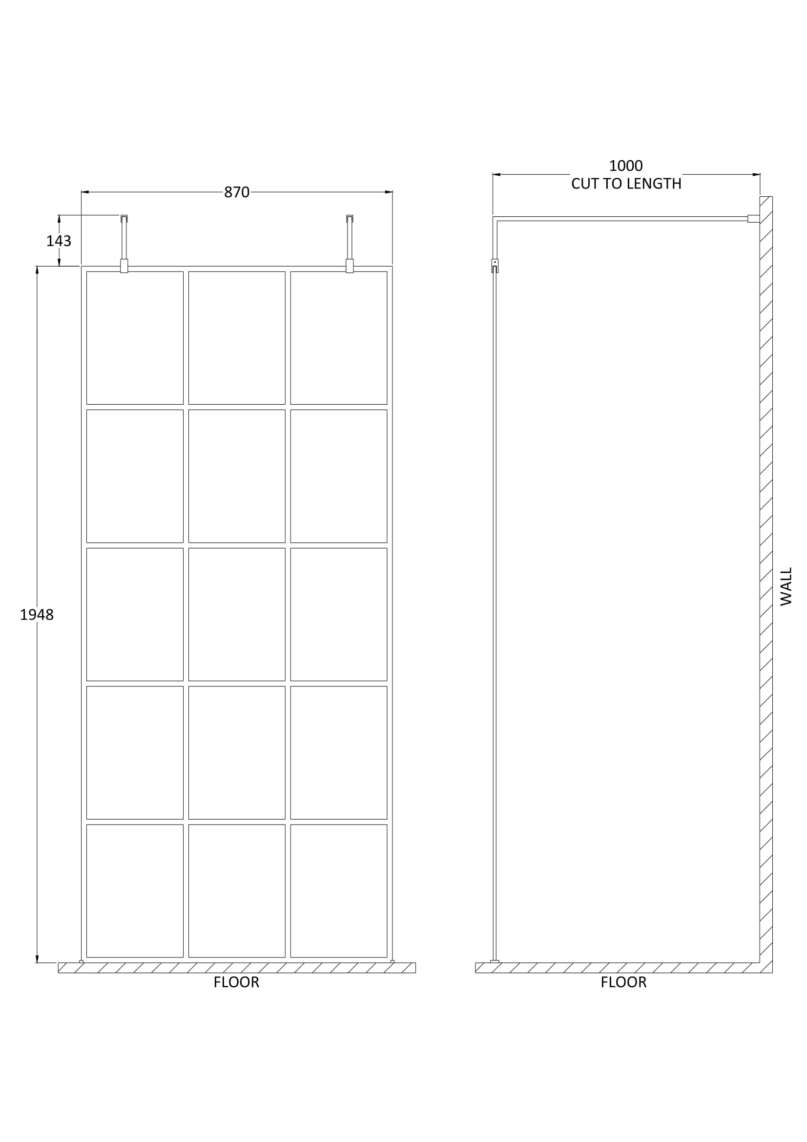 900mm Frame Screen with Arms and Feet
