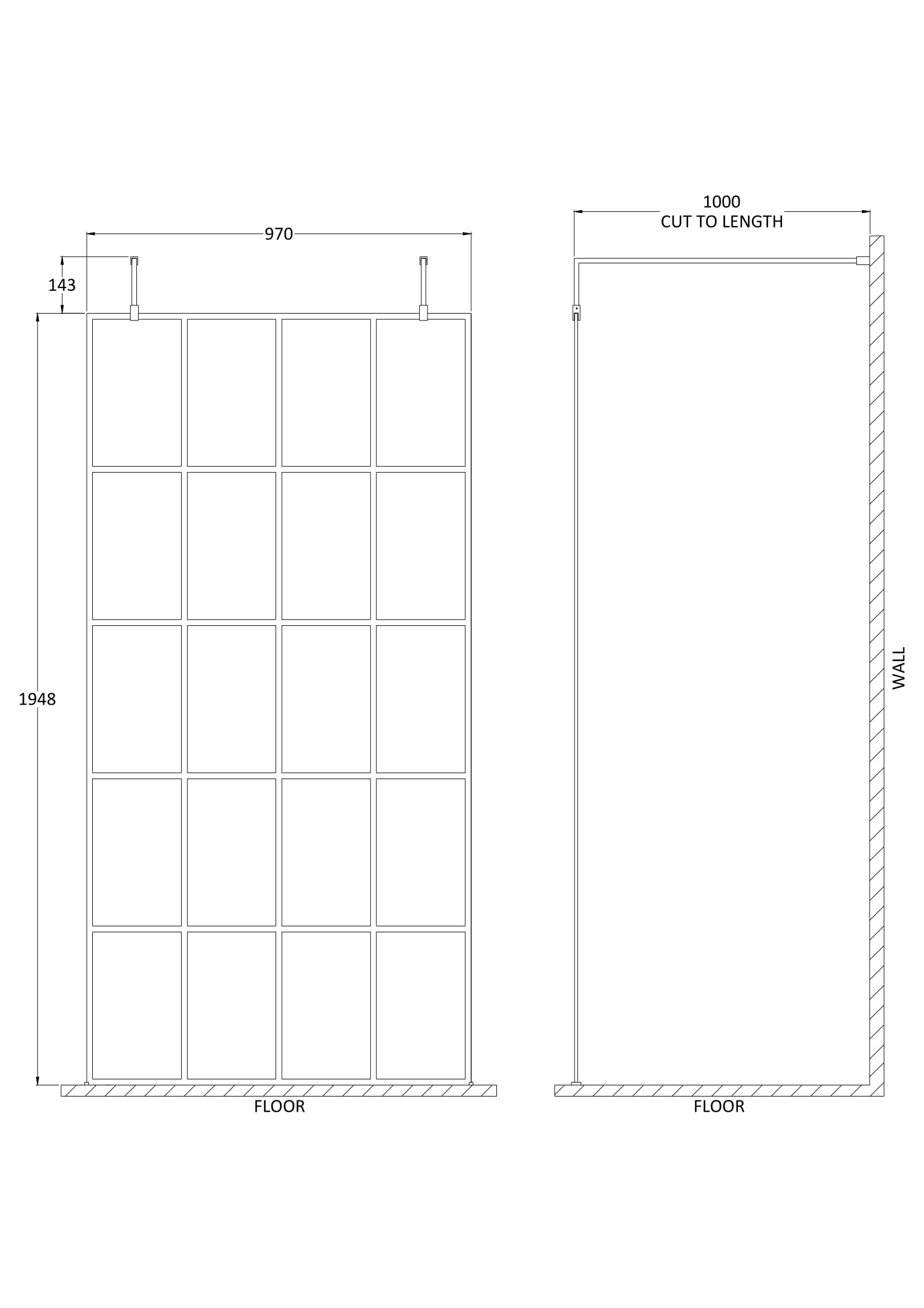 1000mm Frame Screen with Arms and Feet