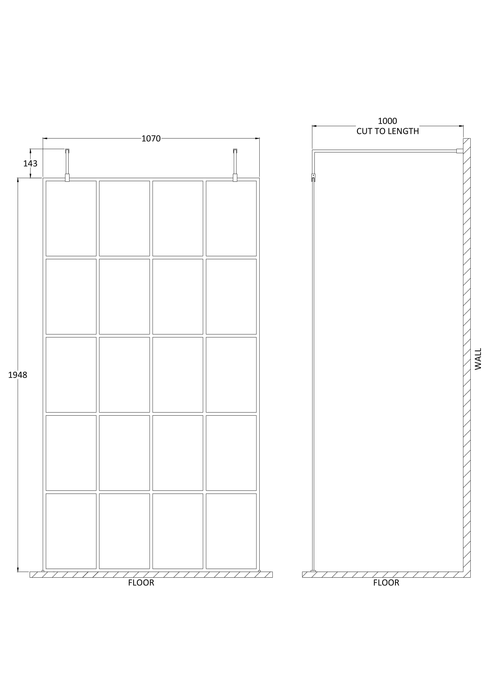 1100mm Frame Screen with Arms and Feet