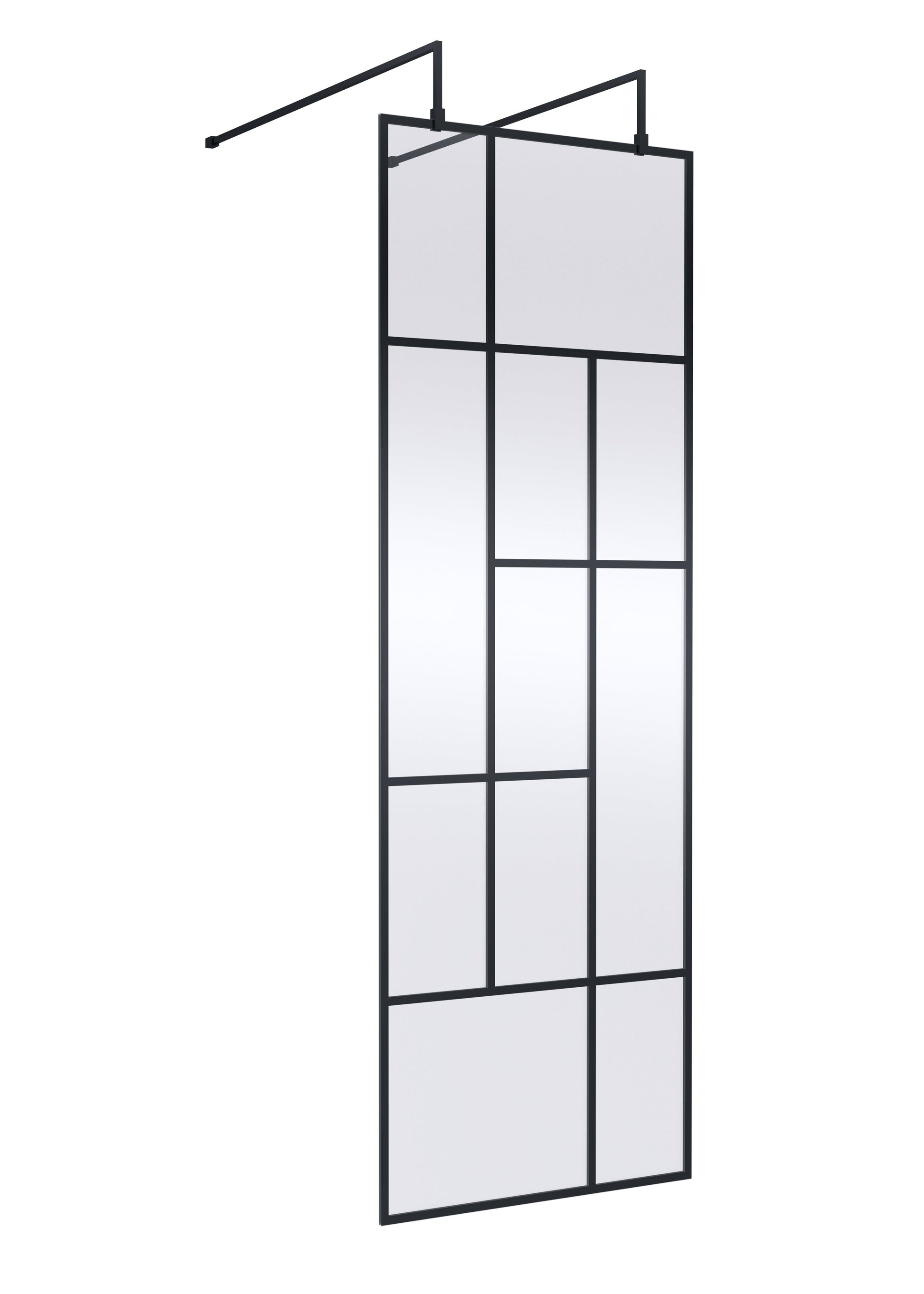 Abstract 700mm Frame Wetroom Screen with Support Bars