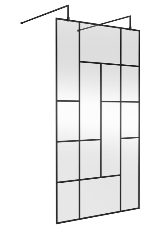 Abstract 1100mm Frame Wetroom Screen with Support Bars
