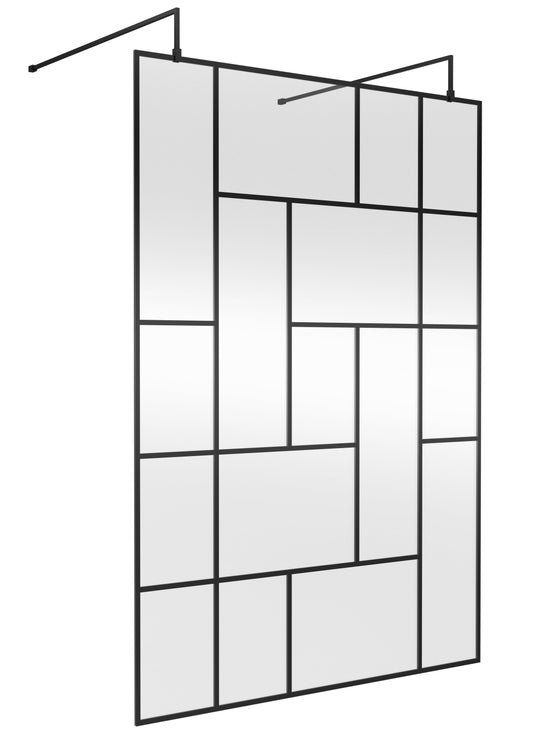 Abstract 1400mm Frame Wetroom Screen with Support Bars