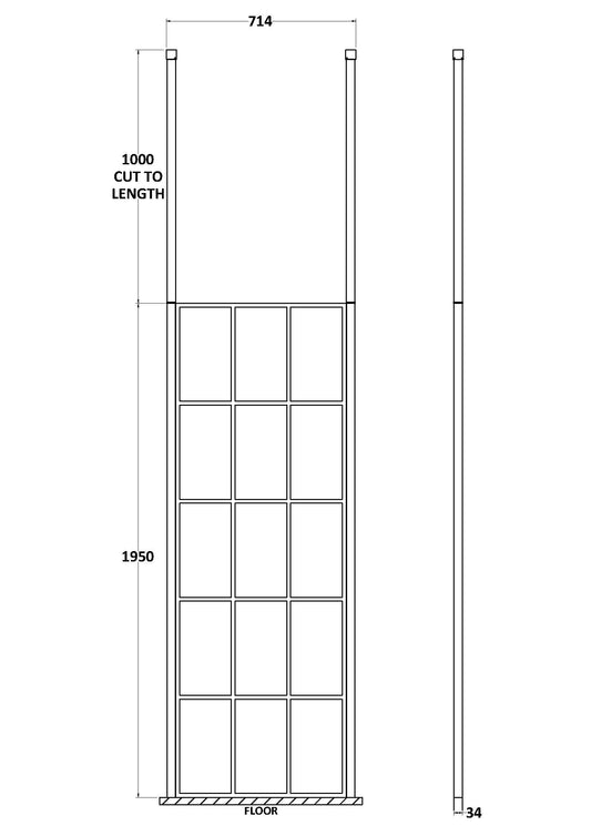 700mm Frame Screen With Ceiling Posts