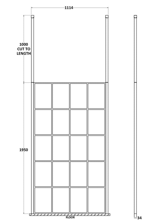 1100mm Frame Screen With Ceiling Posts