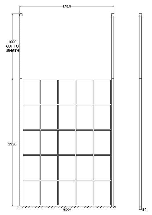 1400mm Frame Screen With Ceiling Posts