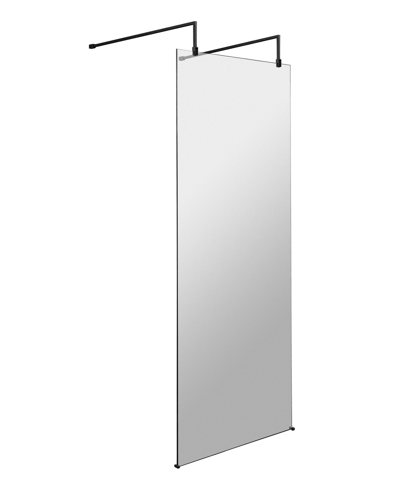 Hudson Reed 800mm Matt Black Wetroom Screen With Arms and Feet