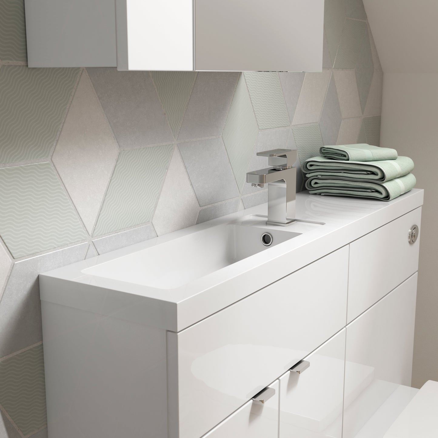 Hudson Reed Fusion Compact 1200mm Floor Standing 2 Door Vanity Basin & Toilet Combination Unit