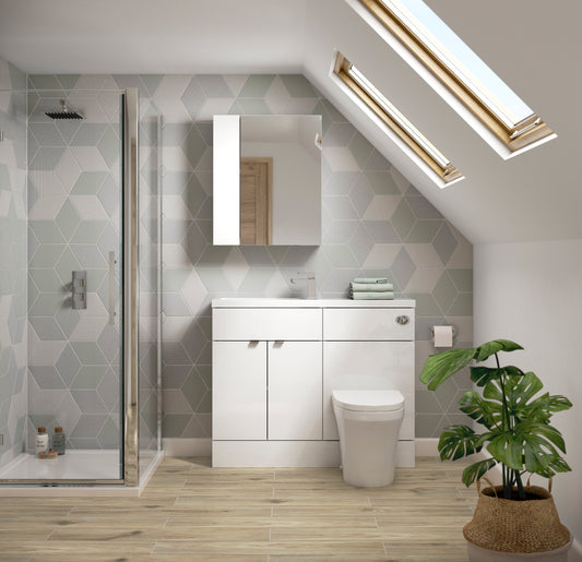 Hudson Reed Fusion Compact 1200mm Floor Standing 2 Door Vanity Basin & Toilet Combination Unit