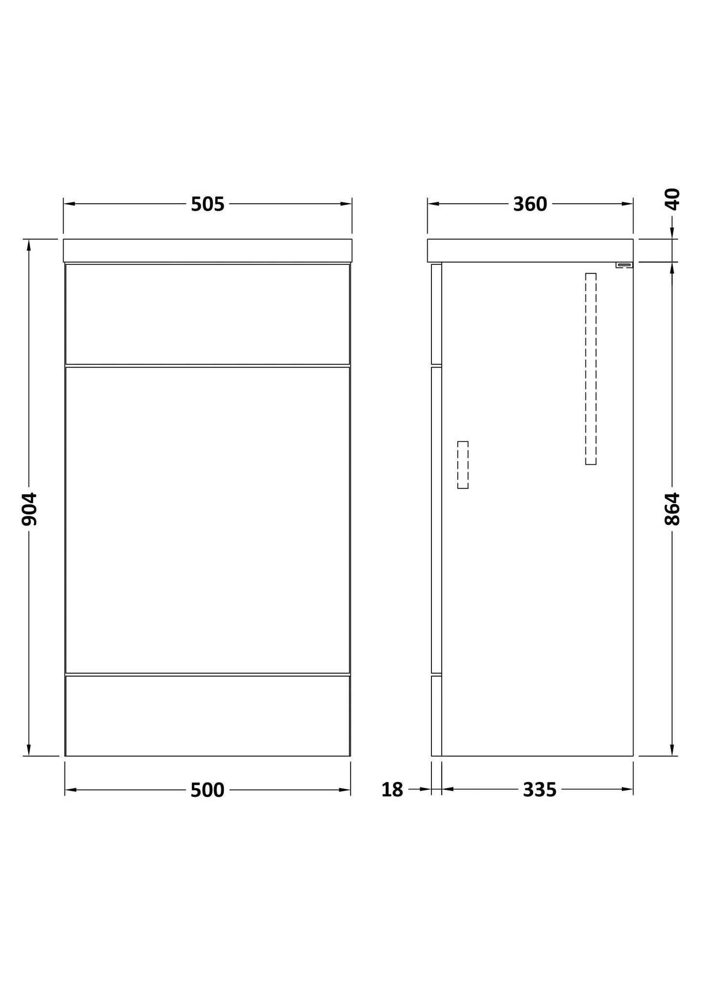 Hudson Reed Fusion 500mm Floor Standing Toilet Unit & Top