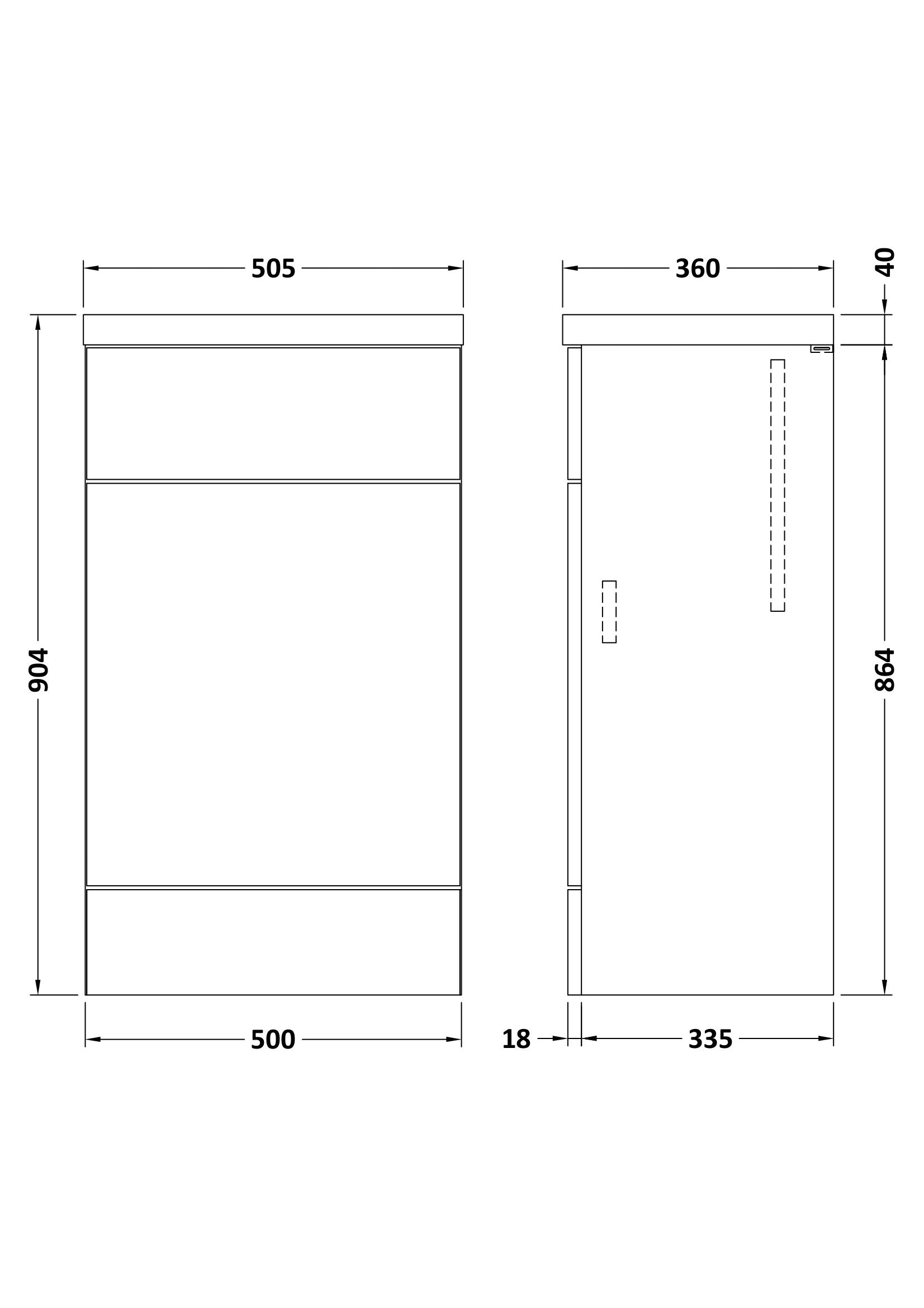 Hudson Reed Fusion 500mm Floor Standing Toilet Unit & Top
